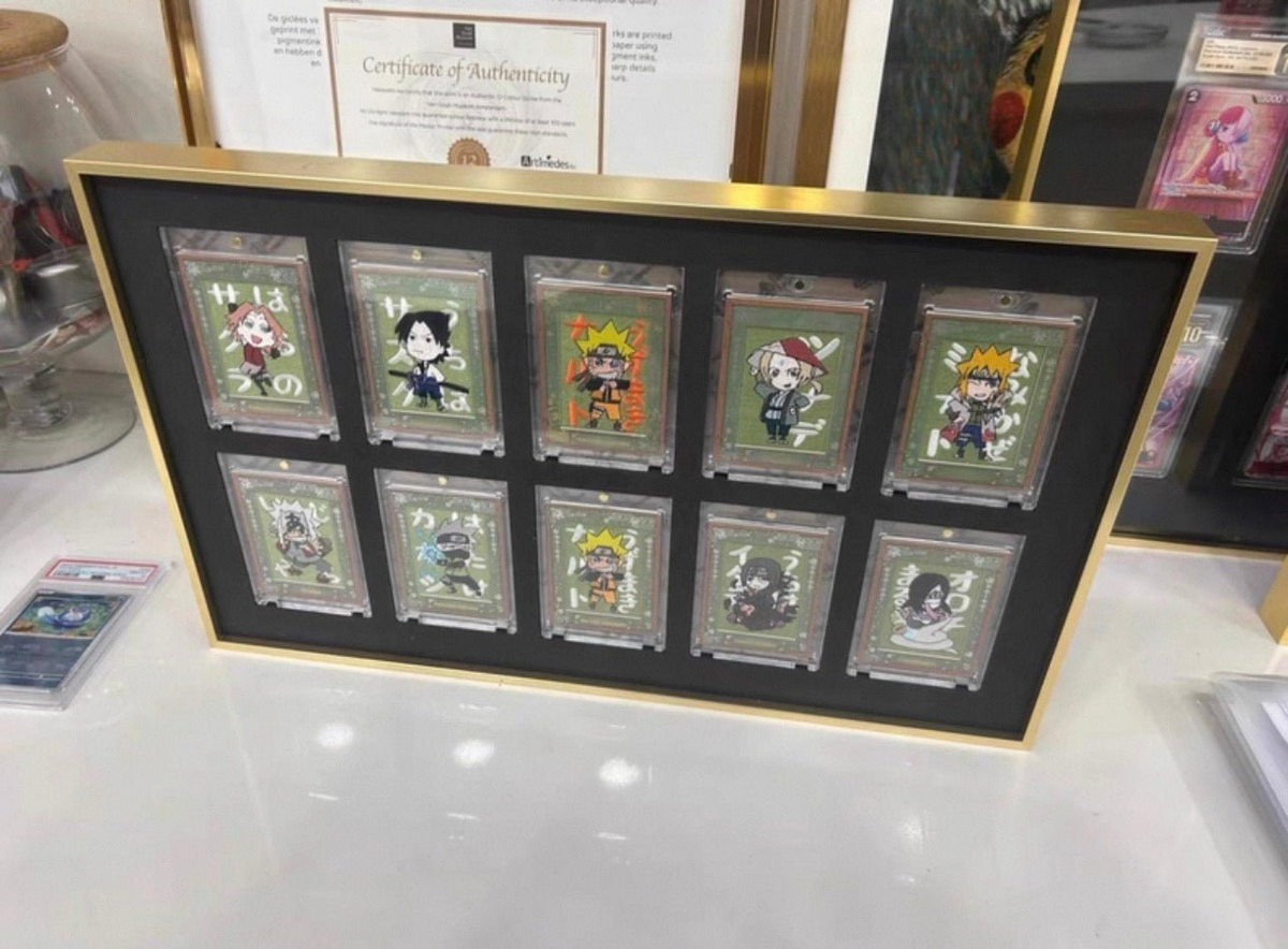 Premium aluminium metal trading card wall display frame case for Pokémon cards, MTG cards, Yu-Gi-Oh! cards, One Piece cards and sports cards, graded card wall display, PSA card frame, CGC card display, BGS slab display, One Touch magnetic holder display,