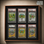 Premium aluminium metal trading card wall display frame case for Pokémon cards, MTG cards, Yu-Gi-Oh! cards, One Piece cards and sports cards, graded card wall display, PSA card frame, CGC card display, BGS slab display, One Touch magnetic holder display,
